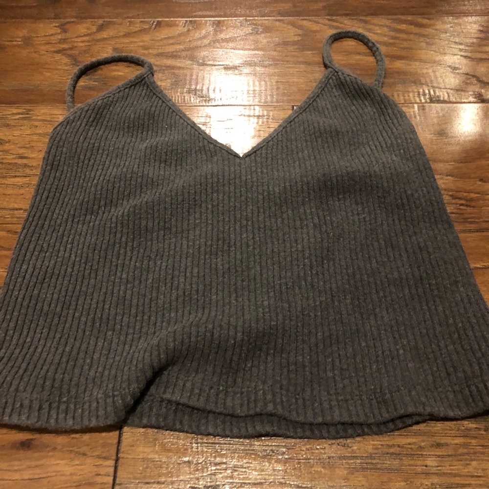 Brandy Melville Grey Ribbed Tank